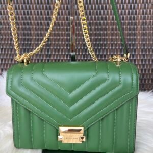 Michael Kors Whitney Medium Flap Chain Shoulder Bag in Fern Green